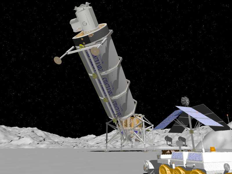Artemis Mission 1 lunar habitat descending