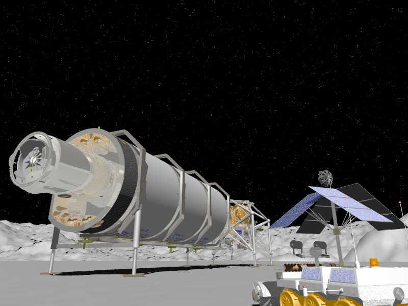 Artemis Mission 1 lunar habitat near the surface